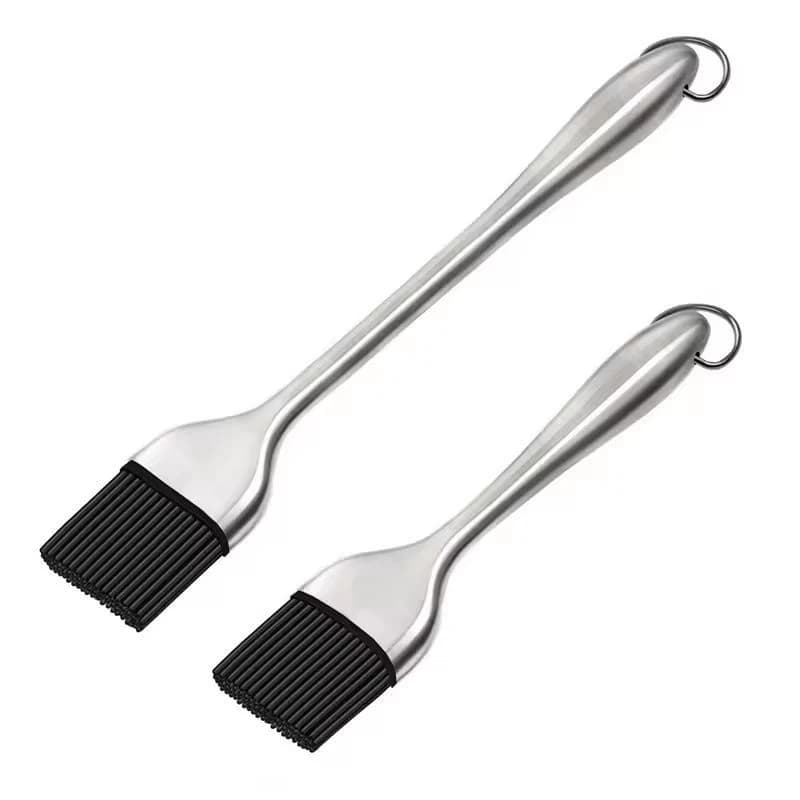 Premium Silicone BBQ Basting Brush - Heat-Resistant Oil & Sauce Grilling Brush With Stainless Steel Handle