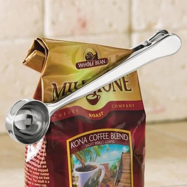 Coffee Scoop With Clip - The Perfect Coffee Bag Clip For Coffee Lovers